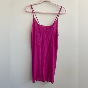 Farm Rio Hot Pink Fuschia Solid Slip Dress Spaghetti Strap